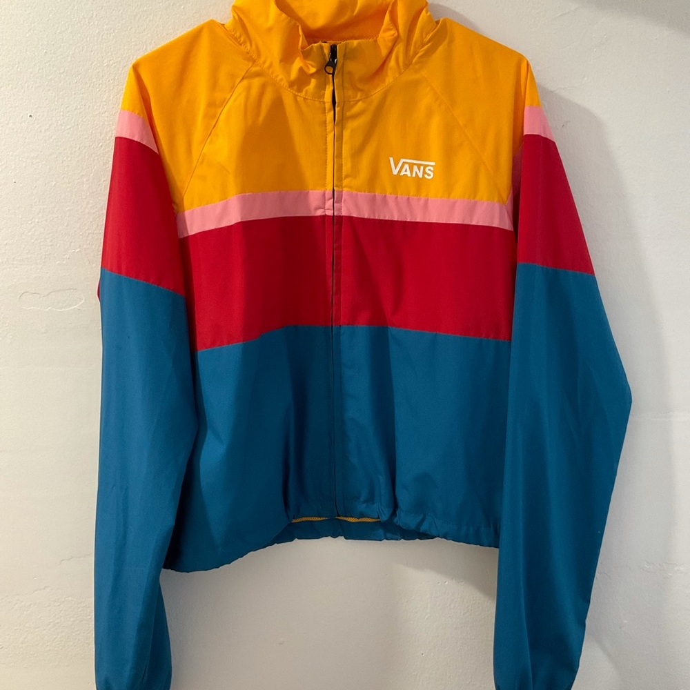 Vans Primary Colorblock Crop Windbreaker Jacket